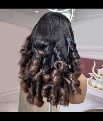 Inches bouncy curly wig raw - 14,